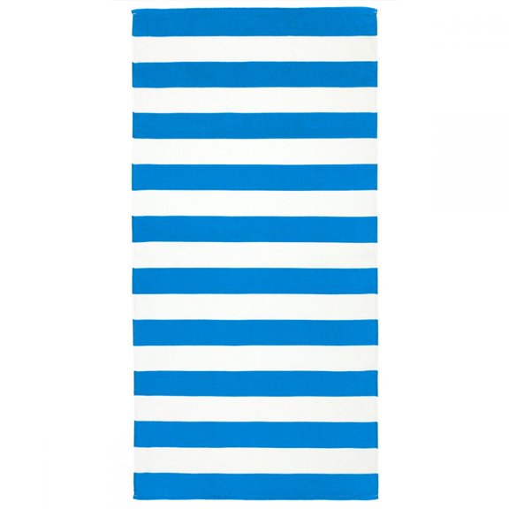 Cabana Stripes Beach Towel 30" x 60" - Sky Blue - 100% Cotton - One Side Printed