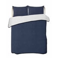 thumbnail image 2 of Quilts Full Size, Solid Dark Blue Soft Comforter Bedding Set for Bed, Minimalism Abstract Denim Texture Lightweight Quilted Bedspread with Pillow Cover(2 Pieces) for All Season, 78x90 Inch, 2 of 6