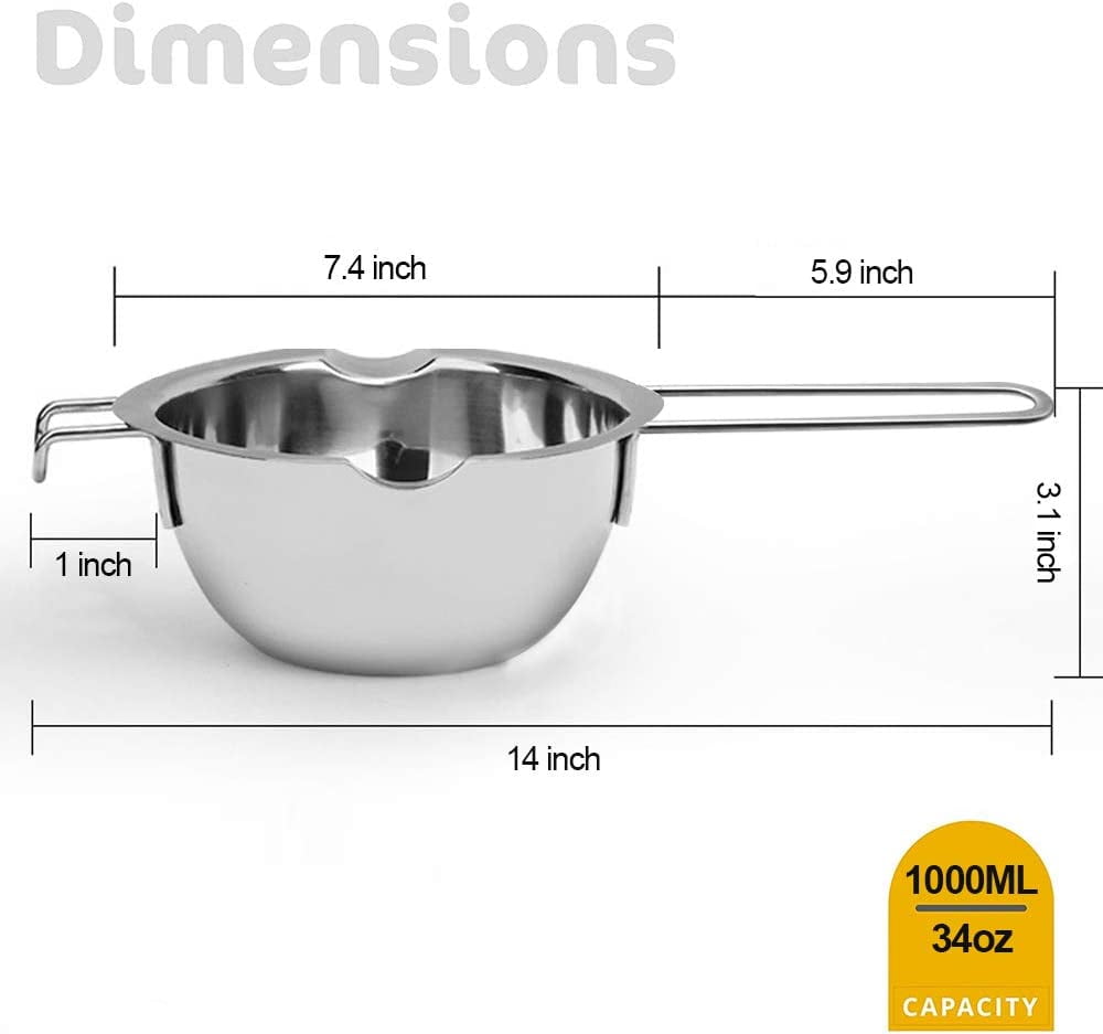 Stainless Steel Double Boiler Pot For Melting Chocolate, Candy And Candle  Making (18/8 Steel, 2 Cup Capacity, 480Ml) - Imported Products from USA -  iBhejo