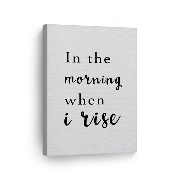 Smile Art Design In the morning when I rise Scripture Wall Art Canvas Print Bible Verse Christian Art Religious Inspirational Gift Ready to Hang Made in USA 12x8