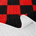 thumbnail image 5 of Manfei Classic Plaid Twin Quilt Set,Vintage Check Twin Coverlet Set,Red White,2pcs,1 Bedspread and 1 Pillowcase, 5 of 7