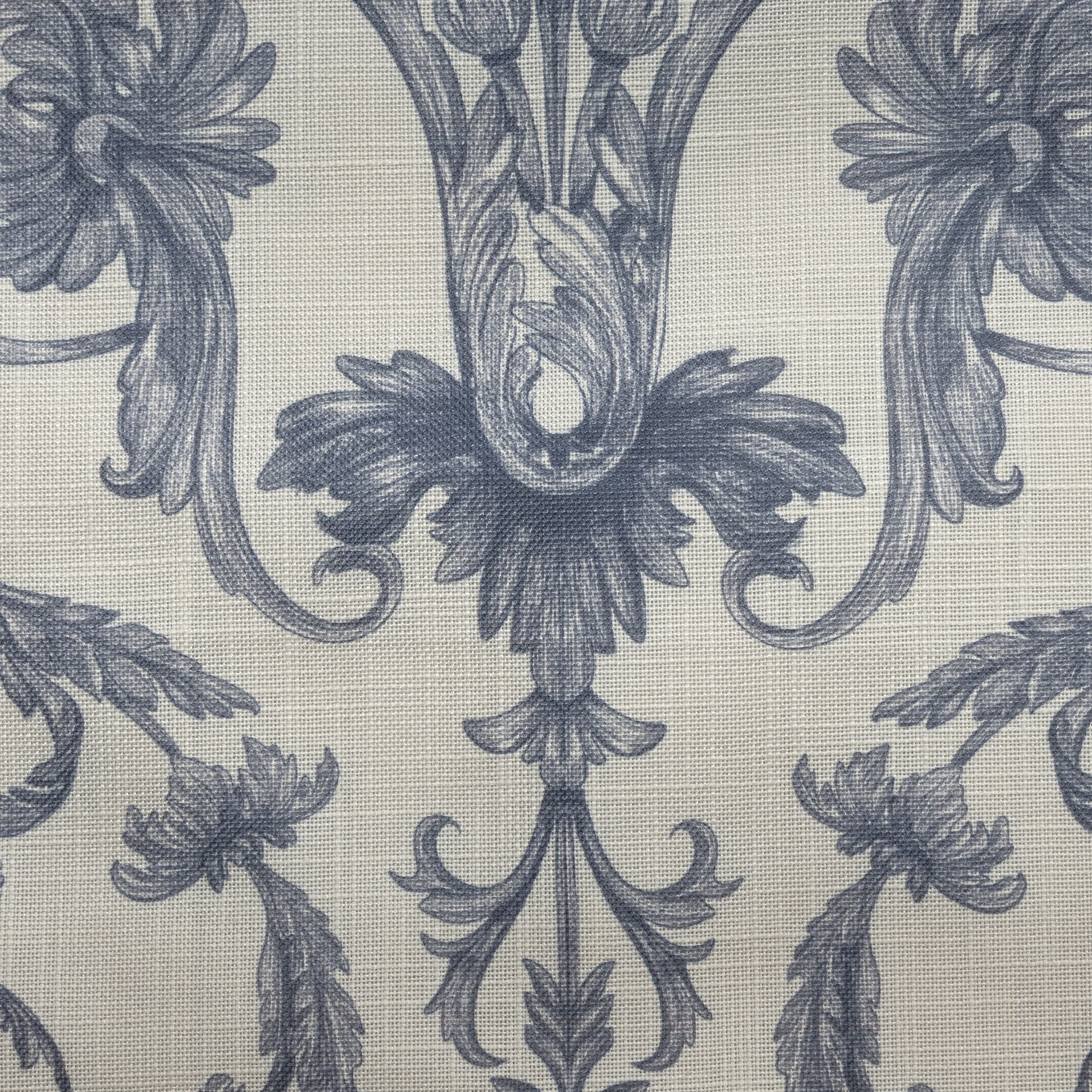Harlow Hill Alton 20" x 20" Blue/Ivory Damask Recycled P.E.T. Decorative Throw Pillow