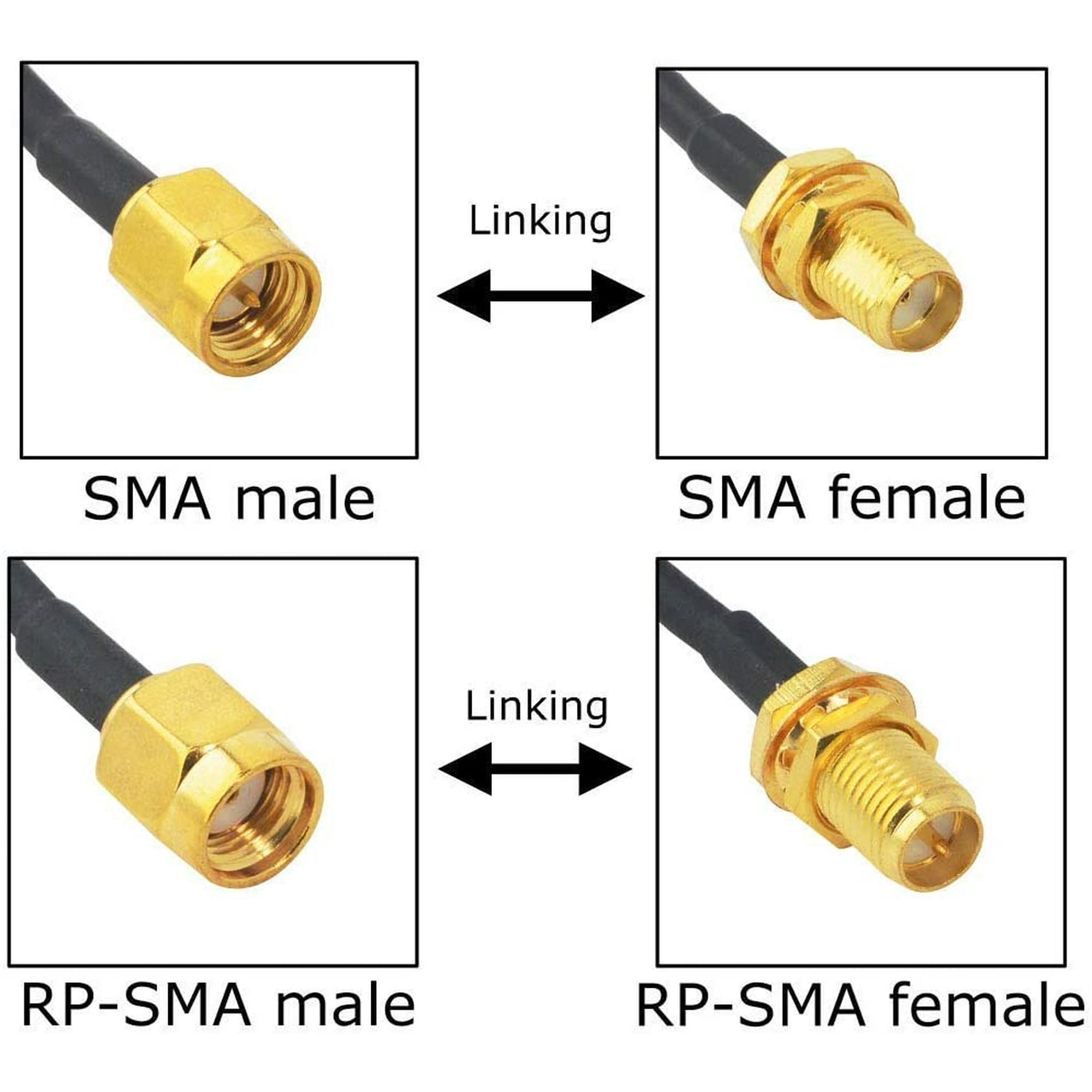 2 Pack SMA Extension Cable RG316 SMA Male to SMA Female WiFi Wireless
