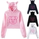 thumbnail image 2 of Sudadera con capucha con estampado de cerdo rosa para mujer, suéter de lana Kawaii, ropa de calle informal Harajuku con orejas de gato, Otoño e Invierno, 2 of 4