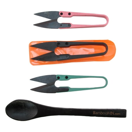 BambooMN Brand Bonsai Pruner, Bud & Leaf Trimmer Set of 3 - (Includes 1 Black Pair, 1 Red Pair, and 1 Green Pair) and Free