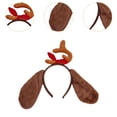 thumbnail image 4 of Christmas Hairband With Dog Ears Christmas Cartoon Dog Role Playing Reindeer Headband Accessory Adult Cape with Hood Cloak with Hood And Sleeves Cape Jacket Hood Skeleton Anime Eye Patch Robes for Men, 4 of 8