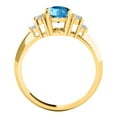 thumbnail image 4 of AoneJewelry 10K Yellow Gold Oval Blue Topaz and Diamond Ring 1.55 Carat Gemstone Jewelry for Women, 4 of 5