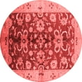 thumbnail image 1 of Ahgly Company Indoor Round Oriental Red Traditional Area Rugs, 5' Round, 1 of 4
