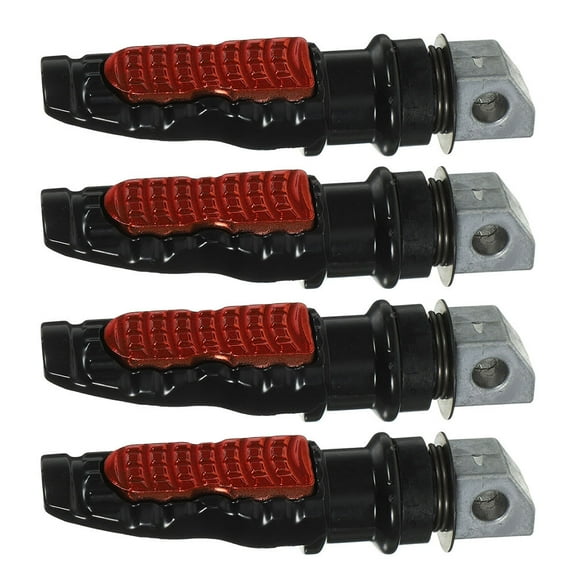 Motorcycle Foot Pegs Aluminum Alloy Red Color Universal Footrest for Motorbike Easy to Install 2 Pairs