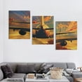 thumbnail image 4 of Shadudu Plane Sunset Clouds Canvas Wall Decor Triptych for Living Room Bedroom Office, Set of 3 Abstract Wall Pictures, 12x16 Inches 12"x16"x3pcs, 4 of 6