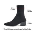 thumbnail image 6 of Wovix Ankle Boots for Women Dressy Comfy Knit Sock Booties Pointed Toe Heel on Elastic Spring Fall Booties Daily Black 36, 6 of 7