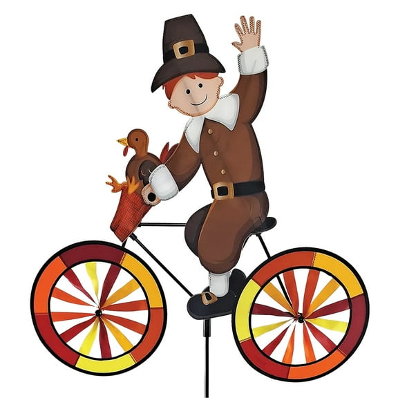 Thanksgiving Turkey Pilgrim Bicycle Wind Spinner