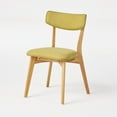 thumbnail image 4 of Danae Mid Century Modern Fabric Dining Chairs with Rubberwood Frame, Set of 2, Green Tea and Natural Oak, 4 of 9