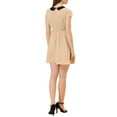 thumbnail image 3 of INSPIRE CHIC Robe Femme Peter Pan Col au-Dessus du Genou Fermeture Éclair Cachée Dos Ligne A m Beige, 3 of 6