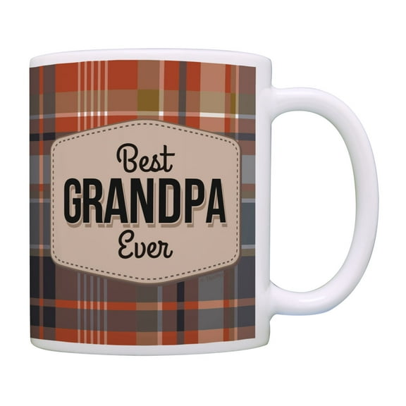 ThisWear Best Grandpa Gifts Best Grandpa Ever Mug Plaid Grandpa Fathers Day Mug Coffee Mug Red Plaid