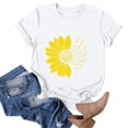 thumbnail image 5 of Women's T Shirts Short Sleeve Sunflower Butterfly Printed Shirt Round Neck Fashion Top Lightweight Soft Outfit Clothes Summer Casual T-shirt Tops, 5 of 5