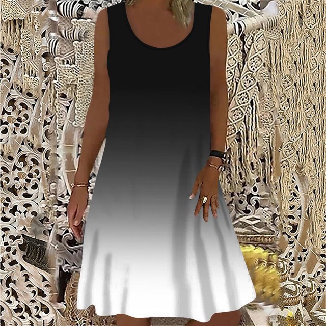 LOVZFMLL Robes Femmes Été Mode Sans Manches Col en V Robe Pull