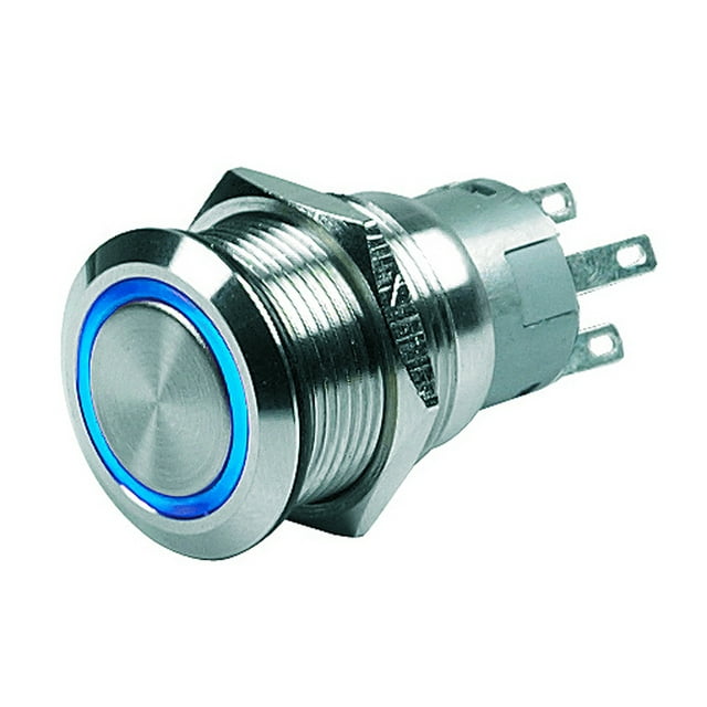 MARINCO PUSH-BUTTON SWITCH 24V LATCHING ON/OFF BLUE LED