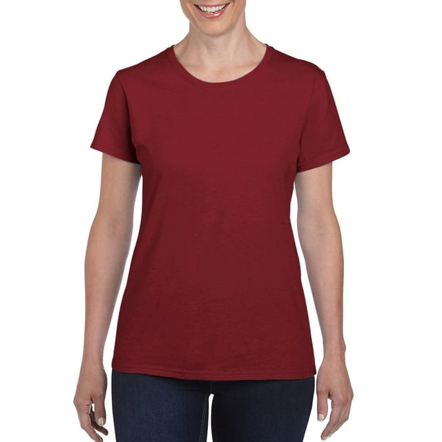 T-Shirt en Coton Épais pour Femmes, 2TG, Grenat