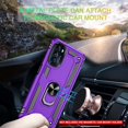 thumbnail image 7 of Compatible for Moto G 5G 2022 Case with HD Screen Protector,  [Military-Grade] 360° Magnetic Ring Holder Kickstand Shockproof Protective Phone Case for Moto G 5G 2022, Purple, 7 of 7