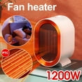 thumbnail image 2 of Space Heater, Portable Electric Heaters for Indoor Use, 1200W PTC Desk Heater Fan for Bedroom Home Office, White, 2 of 14