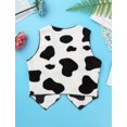 thumbnail image 3 of Miutii Unisex Kids Open Front Cowgirl Cowboy Waistcoat Sleeveless Flannel Cardigan Vest Jacket Black&White 12, 3 of 7