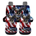 thumbnail image 5 of HUISEFOR American Flag Eagle Car Seat Covers Full Set 4 Pieces Breathable Front Rear Seat Protectors Soft Anti Slip Cars Interior Accessories Universal Fit for Most Sedan SUVs, 5 of 6