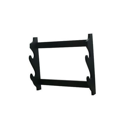 Wall Swords - NEW! 2 Sword Black Wood Wall Hanging Display Rack