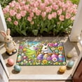 thumbnail image 2 of FEOLGEHLY Happy Easter Door Mat, Bunny Eggs Welcome Doormat for Indoor Outdoor, Spring Floor Mat Non-Slip Washable for Porch Front Door Entrance, 16x24 inch Easter Decorations Door Mat, A, 2 of 7