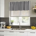 thumbnail image 5 of Black Striped Valances for Windows, Decorative Rod Pocket Window Valance Curtains, Modern Farmhouse Black White Stripes Short Curtain Drapes for Kitchen/Bathroom/Living Room, 2 Panels, 60" W x 18" L, 5 of 8