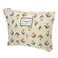 thumbnail image 1 of Bolsa de maquillaje floral, bolsa de maquillaje de gran capacidad, bolsa de cosméticos, bolsas de cosméticos para mujeres para monedero, bases, lápices labiales, pinceles, beige naranja, 1 of 7