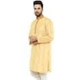 thumbnail image 6 of SKAVIJ Men's Indian Art Silk Kurta Wedding Party Casual Long Shirt (Large, Beige), 6 of 6