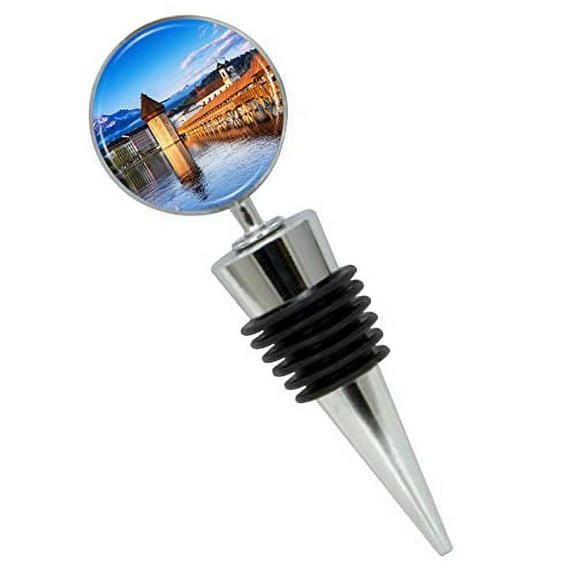 Lucerne Switzerland Wine Bottle Stopper In Gift Box, Perfect For House Warming Gift