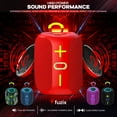 thumbnail image 2 of Fuzix TrekTone Portable Bluetooth Speaker High-Power, 360-Degree Stereo Sound, Bluetooth, LED Lights, TWS Function, FM Radio, MicroSD Card, USB Support, Wireless Speaker for Summer Gift, 2 of 7