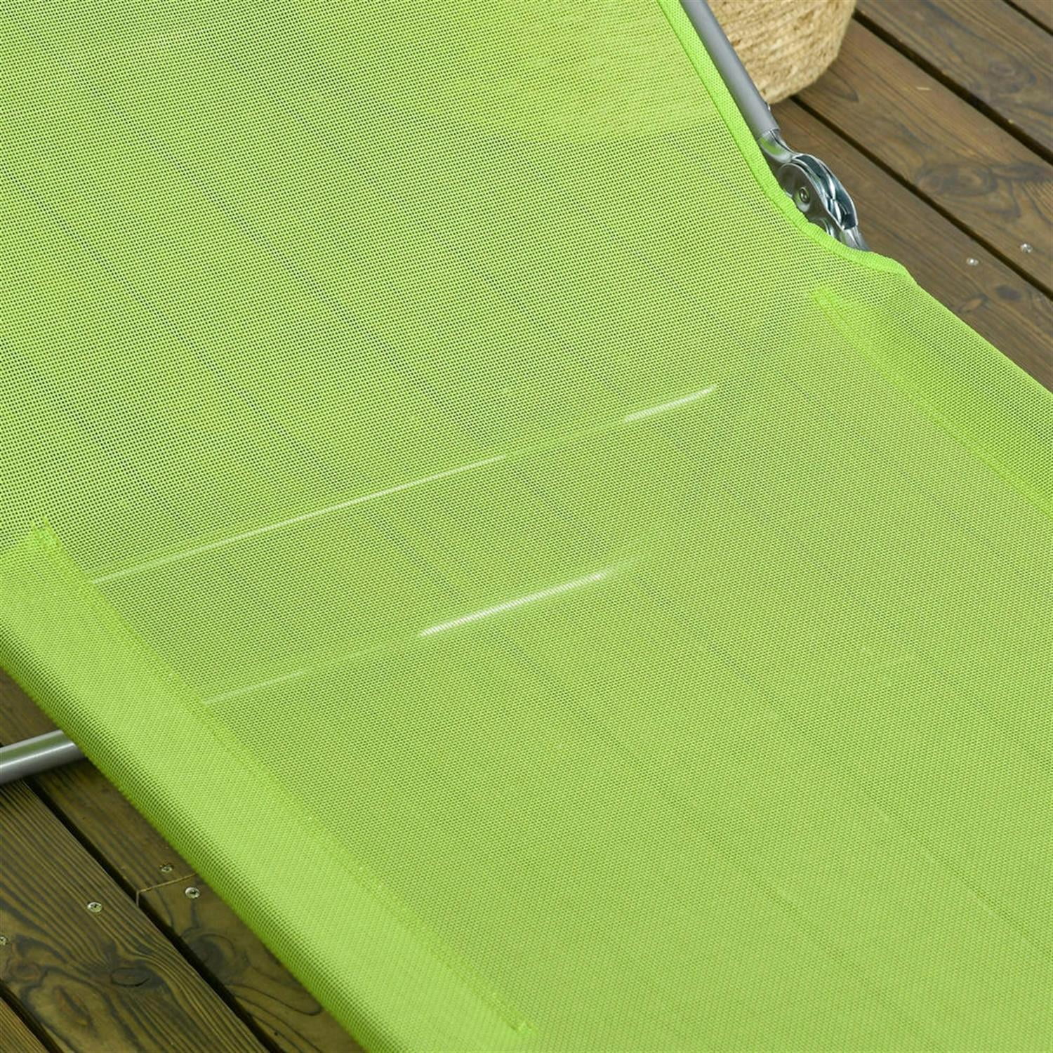 Demi Bonn 2-Piece Folding Reclining Chaise Loungers, Outdoor Mesh Sunbathing Seats with Headrest for Beach & Patio Relaxation, Green