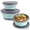 Blue, variant on 3 Pack Collapsible Silicone Bowls with Lids, Portable Food Storage Containers for Camping Travel Picnic, Blue