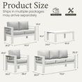 thumbnail image 4 of LayinSun Outdoor Aluminum Furniture Set, 5 Pieces Patio Sectional Conversation Chat Sofa Modern Seating Set with Coffee Table, 4 of 7