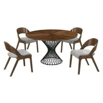 Cirque Polly 5 Piece Walnut Dining Set