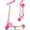 Pink, variant on Light- Wheels & Stem Kids Scooter, 4 Adjustable Height Foldable Kick Scooter for Ages 3-12