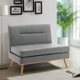 thumbnail image 2 of Yongqiang Small Loveseat Sofa Settee  with Back Upholstered Banquette for Kitchen Dining Room Living Room  Seating Restaurant Booth Grey Faux Leather, 2 of 8
