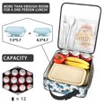 thumbnail image 4 of Police and Checkered White Pattern Insulated Lunch Bag for Men Women,Waterproof Lunch Box for Work,Picnic or Travel,Thermal Insulation,10.63x9.06x3.54 Inches, 4 of 5