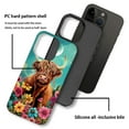 thumbnail image 3 of Punmada for iPhone 16 Compatible with Magsafe Full Body Protective Glossy Case, For Girl Boy Shockproof Magnetic Charge Esthetics Pattern Flower Highland Cow, 3 of 7