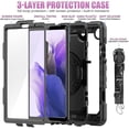 thumbnail image 2 of Timoom Samsung Galaxy Tab A7 Lite Case 8.7 inch 2021(SM-T220/T225), with Screen Protector Pencil Holder Kids Shockproof Rugged Silicone Cover 360 Stand Hand Strap for Galaxy Tablet A7 Lite,Black, 2 of 7