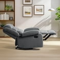thumbnail image 5 of DREAMSIDEA Manual Push Back Recliner Armchair Corduroy Wingback Recliner Chair for Living Room, Corduroy Recliner Chair Reading Chair ( Dark Gray&3-Section Back, Set of 1), 5 of 6