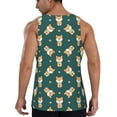 thumbnail image 3 of Fotbe Cute Shiba Pattern Men's Quick Dry Workout Tank Top Gym Muscle Tee Fitness Bodybuilding Sleeveless T Shirt Breathable Workout Shirt-, 3 of 9