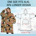 thumbnail image 4 of Oversized Wearable Blanket Hoodie,Boston Terrier and Flower Sherpa Blanket Hoodie with Super Pockets,Super Warm Fuzzy Pullover for Women & Men, 4 of 6