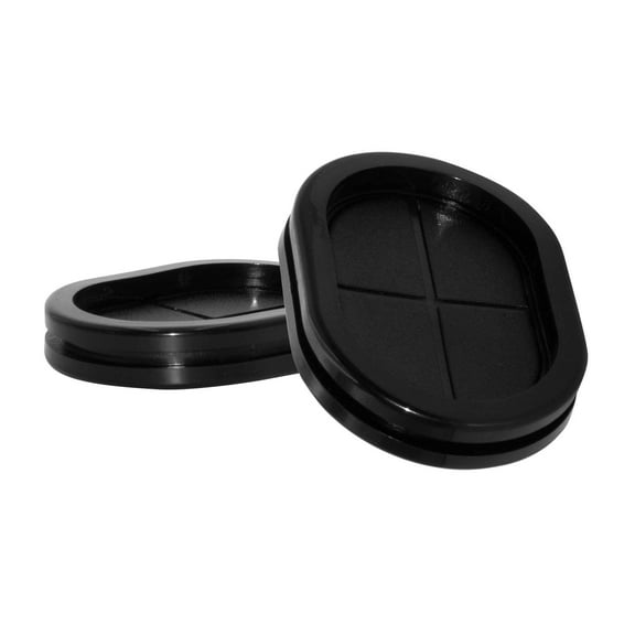 Flyshop 50 x 75 mm, 2" x 3" Drill Hole Rectangle Grommet, Synthetic Rubber Plug Wire Grommets Protector Automotive Firewall Cable Hole Plug, Black, 4PCS