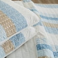 thumbnail image 3 of Great Bay Home Intricate Patchwork Design Reversible Reversible Quilt Set With Shams  (Twin, Blue / Taupe), 3 of 7