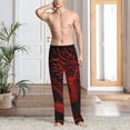 thumbnail image 2 of Sigee Red Dragon On Black print Men's Pajama Pants Lounge Sleep Bottoms with Elastic Waistband and Pockets-X-Large, 2 of 6