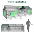 thumbnail image 4 of 126" x 42" x 44" Metal Chicken Coop Playpen w/ Upgraded Cover, DOMIPET Rabbit Duck Backyard Farm Large Cat Cage, 4 of 7
